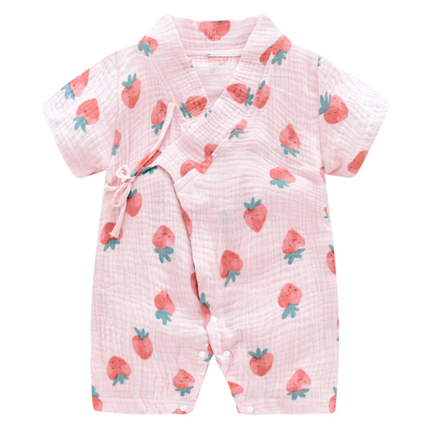 

Cotton Japanese Rompers Kids Kimono Yukata Jumpsuit Newborn Pajamas Kawaii Baby Girls Boys Summer Outfit Floral Print Loose