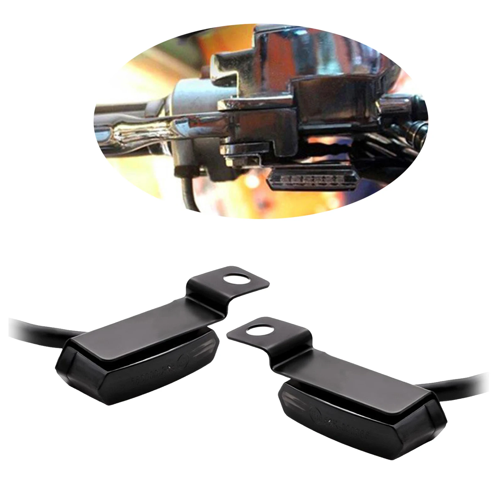 

2 Pack Motorcycle Flowing Water LED Turn Signal Amber Light For Kawasaki