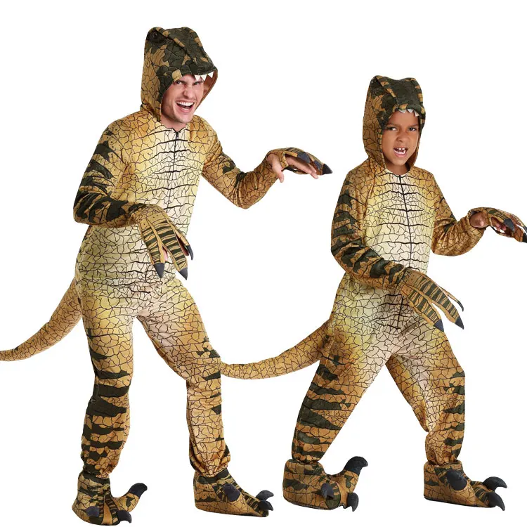 

Halloween Children's Day Jurassic Park Adult Children Giant Carnivorous Dinosaur Tyrannosaurus Velociraptor Costume