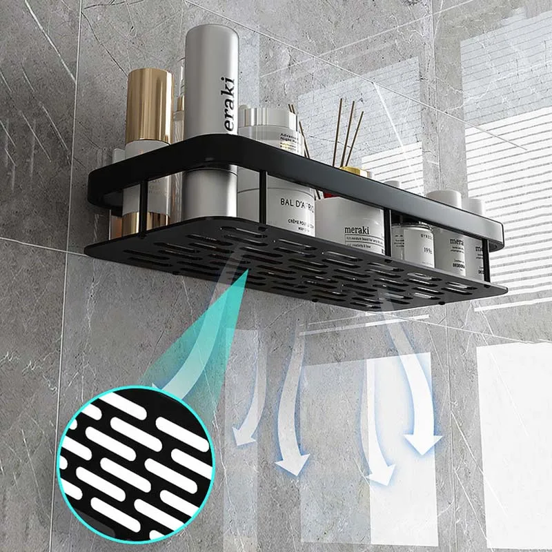 

Bathroom Rack Kitchen Storage Holder Bath Shower Shelf Black Bath Shampoo Organizer Holder Corner Shelf Basket Accessories
