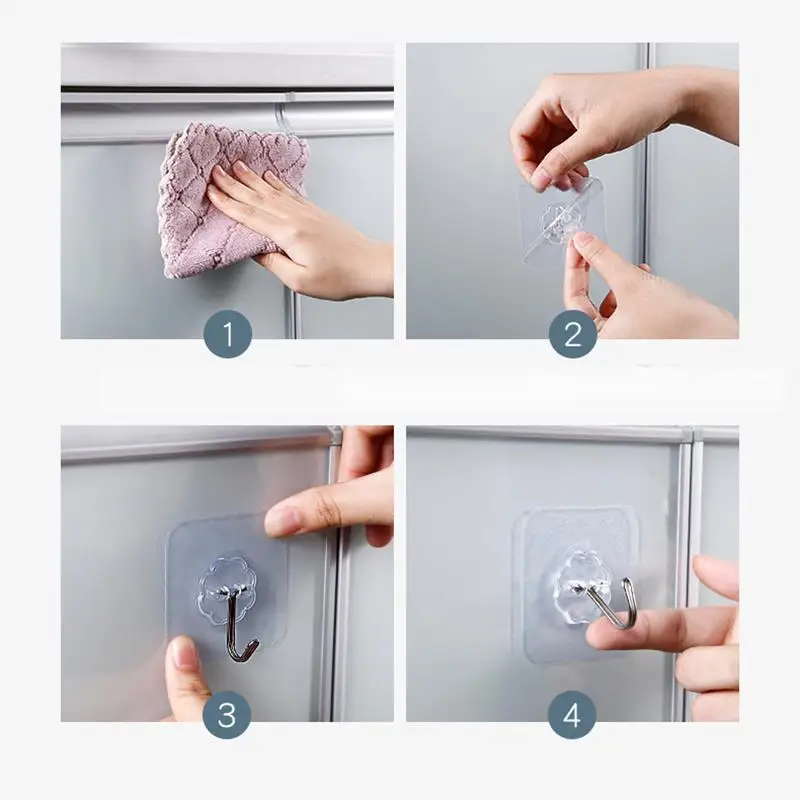 Прозрачные прочные самоклеящиеся дверные настенные вешалки крючки на присоске