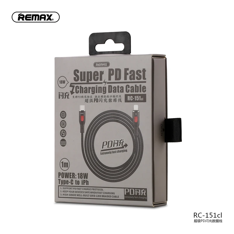 Сетевой кабель remax 18 Вт с разъемом usb c для светильник ки и быстрой зарядки|Кабели