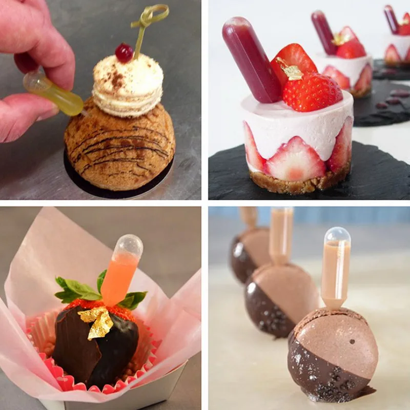 4ml Disposable Transfer Pipettes Droppers For Cupcakes Ice Cream Sauce Ketchup Jam Pastries Macaron Stuffed Dispenser 50pcsA | Дом и сад