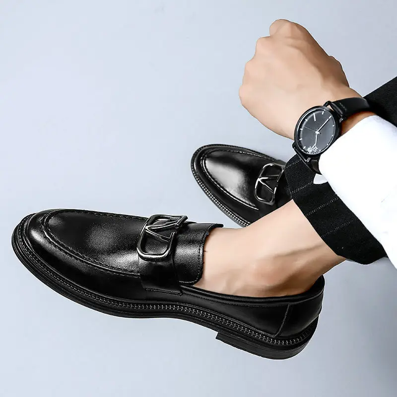 

Men's leather shoes England Korean version one-foot casual leather shoes European and American retro hair shoes