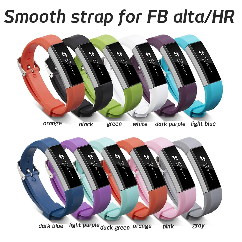 Гладкий силиконовый ремешок для часов Fitbit Alta сменный ремешок для часов Fitbit Alta HR Браслет спортивный ремешок Блестящий Браслет