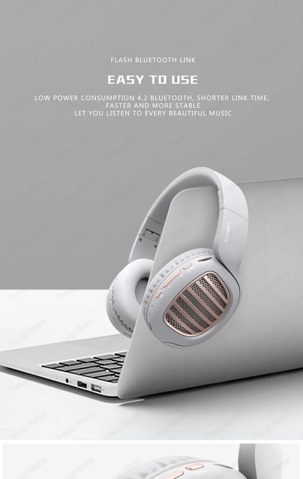 HIFI беспроводные наушники Bluetooth гарнитура складная стерео Поддержка TF FM AUX Спортивная игровая гарнитура с микрофоном для музыки PUBG
