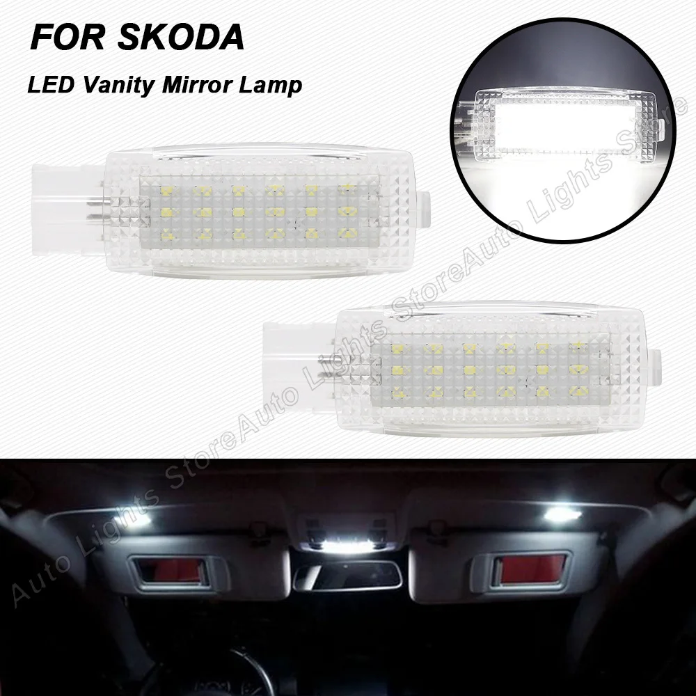 

2PCS LED Interior Lights Sun Visor Vanity Mirror Reading Lamps For SKODA SUPERB 2002 2003 2004 2005 2006 2007 2008 Error Free