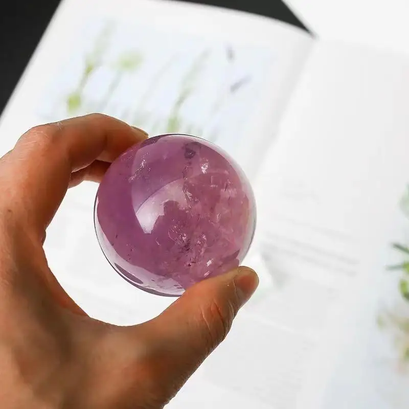 

1pc 45mm-50mm Natural Purple Crystal Spheres Crafts Rock Small Amethyst Ball