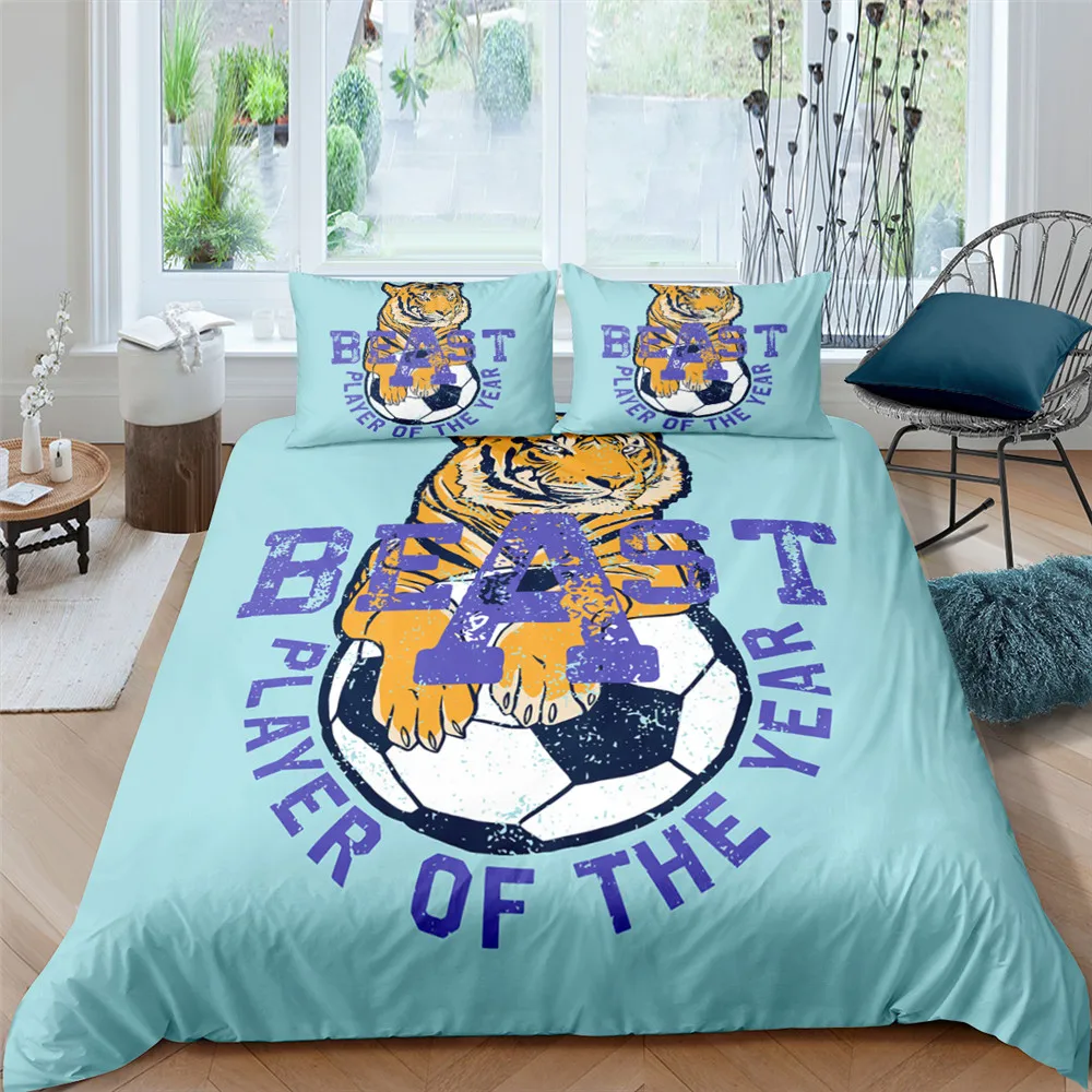 

Cartoon Dinosaur Tiger Animal Bedding Set Microfiber 3D Duvet Cover Print Set Home Textile Queen Size Bedclothes For Child King