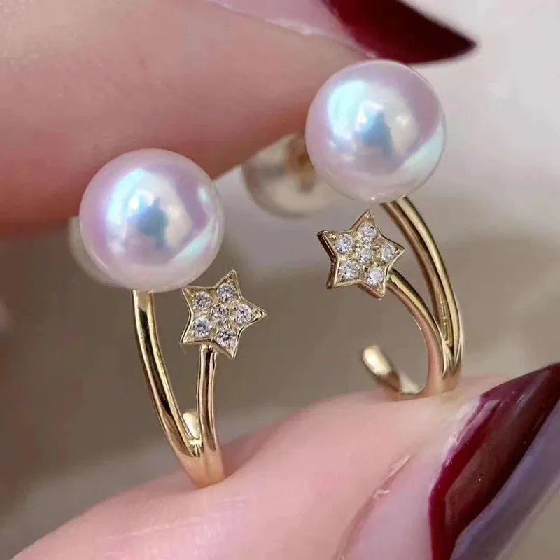 Star Design Stud Earrings Settings Women Handmade DIY Jewelry Making Components