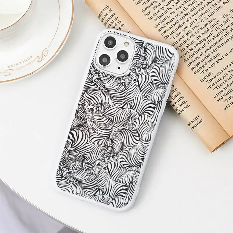 

zebra stripes pattern Animal printing Phone Case Candy Color White for iPhone 11 pro XS MAX 8 7 6 6S Plus X 5S SE 2020 XR