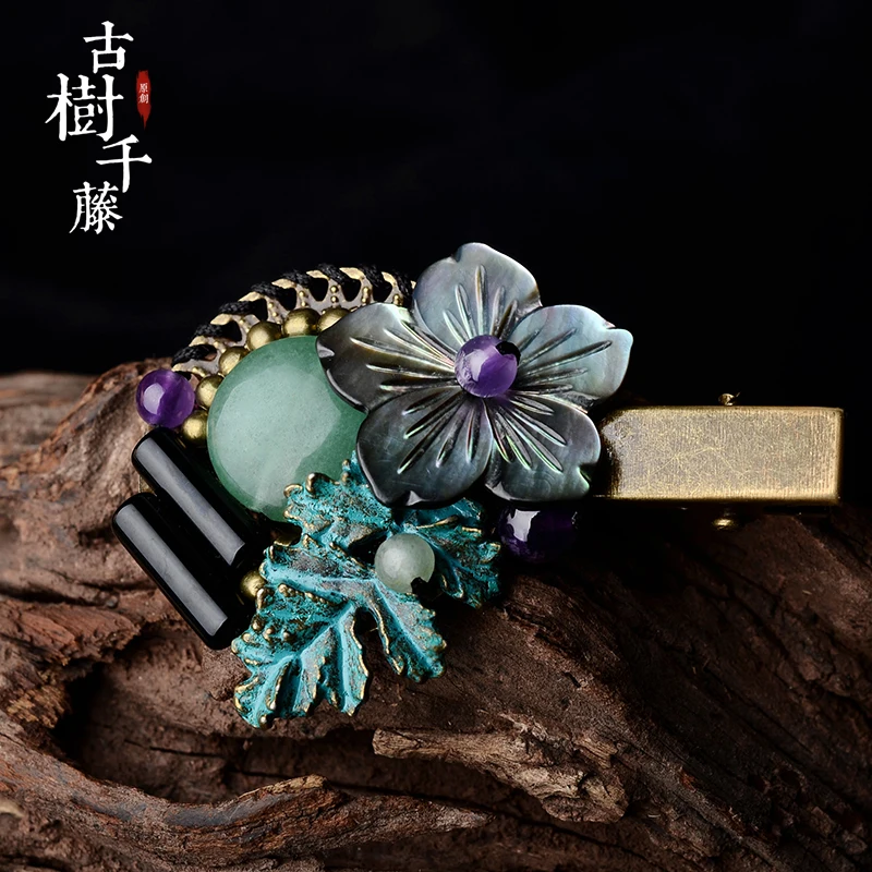 Женская Брошь в этническом стиле винтажная бронзовая заколка с бабочкой и