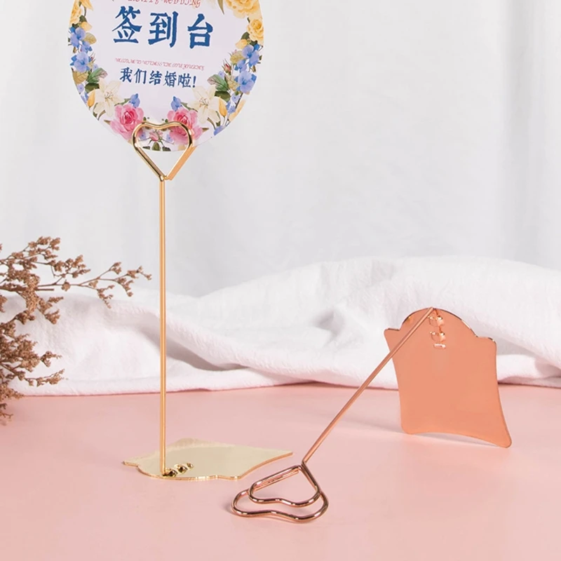 

Heart-shaped Hollow Clip Place Card Holders Table Number Stand Table Card Clip