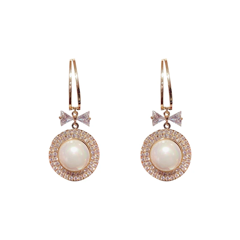 

Korean Design Elegant Simulated Pearl Big Round Clip on Earrings Non Pierced Baroque Pearl Ear Clips for Women Jewelry Wholesale