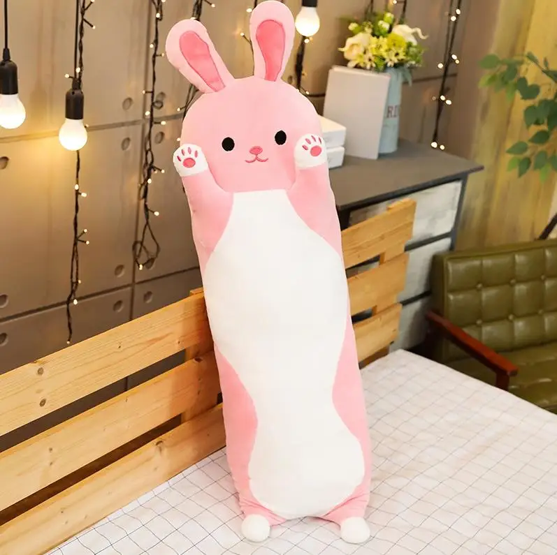 rabbit 1 шт. 70/90/120 см Мультяшные Животные Динозавр Единорог кошка плюшевые игрушки, мягкие топы с длинными спальный подушечные куклы для детей подарок на день рождения - Цвет: rabbit
