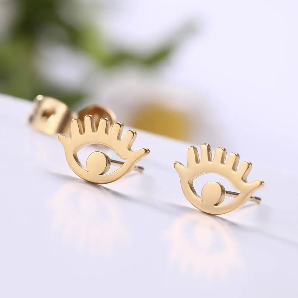 Серьги-гвоздики My Shape Eye маленькие серьги из нержавеющей стали 316L милые женские