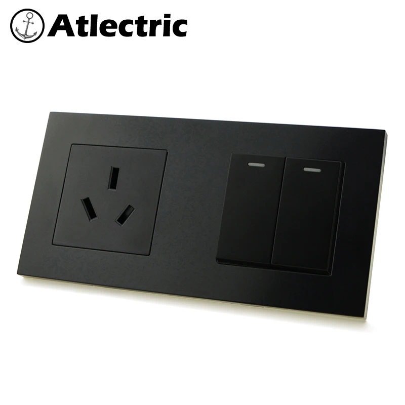

Atlectric AU Australia Standard Plug ON/OFF Light Double Switch 1 2 3 4 Gang Lamp Light Button Power 3 Holes Electrical Outlet