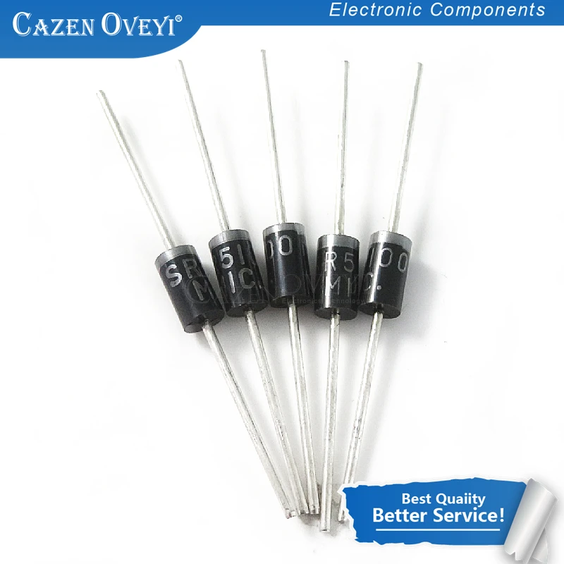 

20pcs/lot schottky diode SR5100 5A/ 100V DO -27 SB5100 In Stock