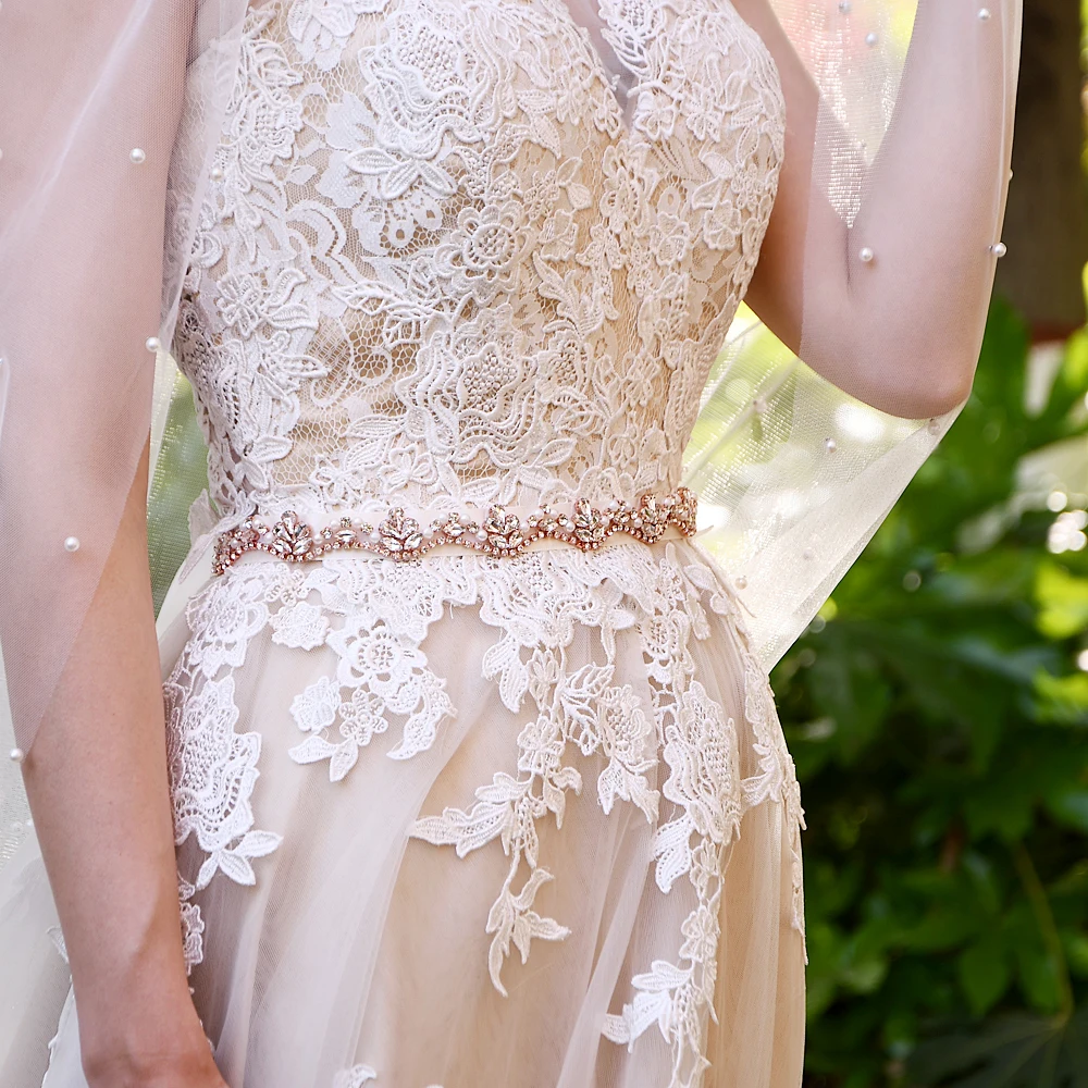 Стриксы S421-RG розовое золото Свадебные ремни для Для женщин свадебные пояс с