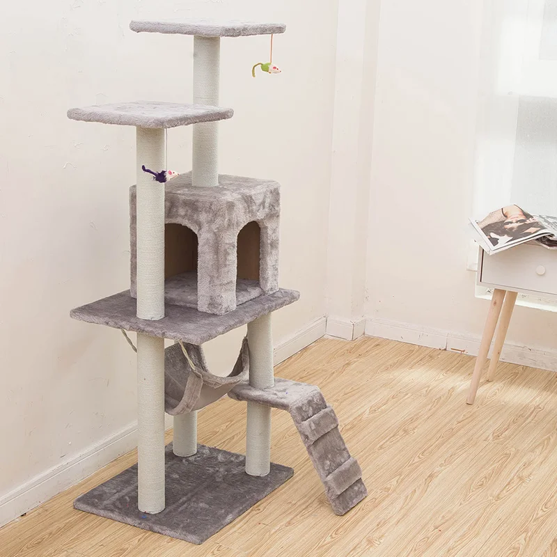Игрушка HEYPET для кошек, Когтеточка H125CM, дерево для скалолазания, для прыжков кошек, стоящая рама, мебель для кошек, товары для домашних животных