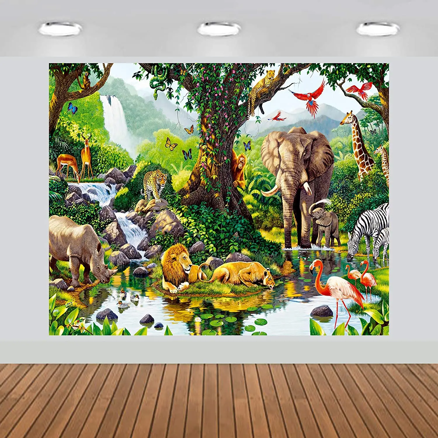 

Tropical Rain Forest Jungle Adventure Scenic Photography Backdrop Large Banner Studio Background Photobooth Props Poster