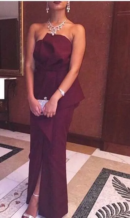

2019 New Mermaid Sheer O-Neck Beaded Long Black Chiffon Sexy Backless Slim Prom gown with High Split bridesmaid dresses