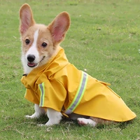 waterproof raincoats jackets for dogs with hood pu material light reflect puppy cloth summer used breathable raincoats