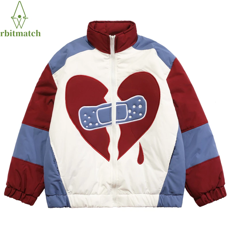 

Winter Jacket Man 2021 Women Parkas Oversize Thicken Parkas Color Block Vintage Hip Hop Harajuku Padded Jacket Outwear Hipster