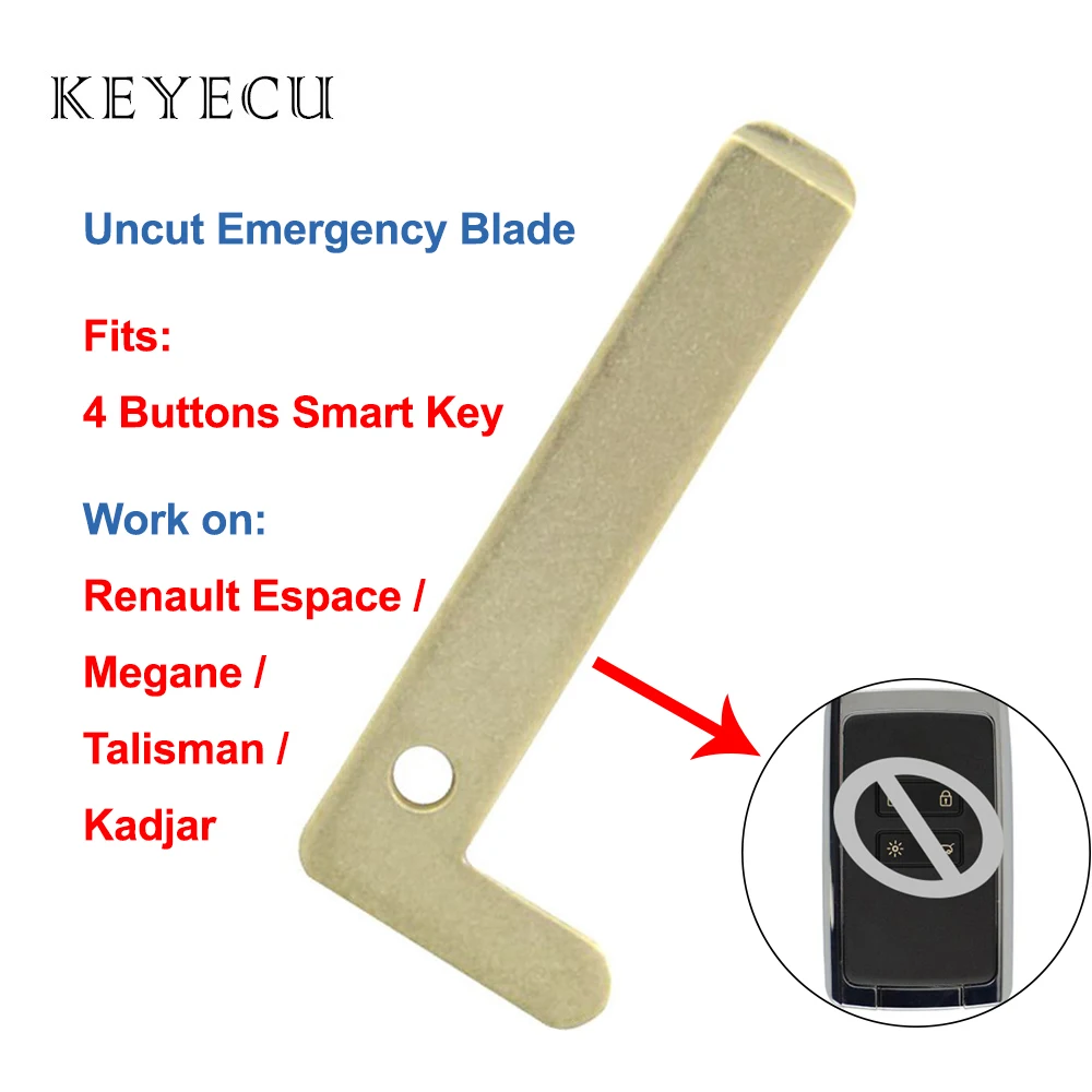 Keyecu 5 × смарт карта 4 кнопки ключа автомобиля лезвие для Renault Espace Megane Talisman Kadjar