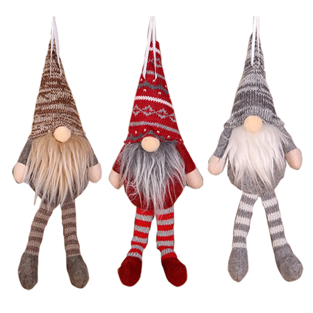 Рождественская Длинная нога шведская плюшевая кукла Санта гном украшения