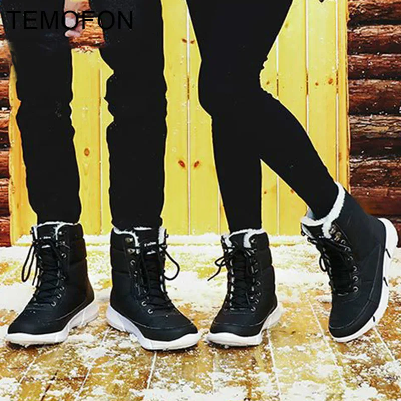 Теплые ботинки женская обувь большого размера зимние для снежной погоды женские