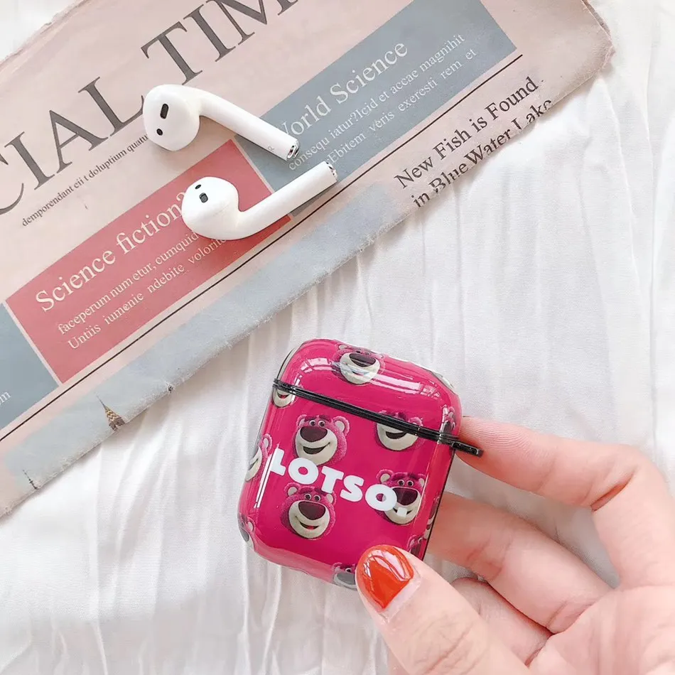 455C2 Милый Bluetooth чехол для наушников для Airpods 2 Чехол прозрачный жесткий чехол для Airpod Защитная крышка для Air Pods аксессуары Etui - Цвет: 455C2