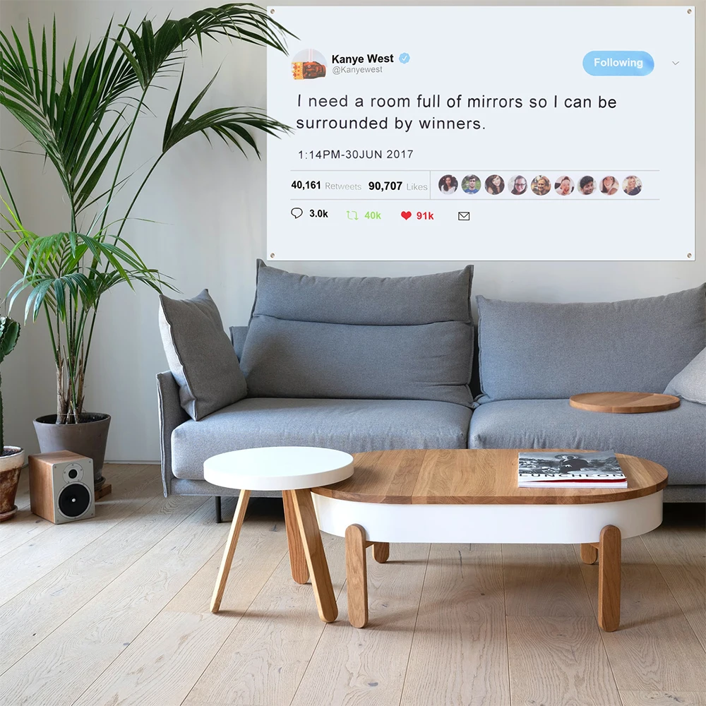 

Quoted Party HD Printing Home Decoration College Room Decor Wall Flag Banner Funny Poster Tweet Flag