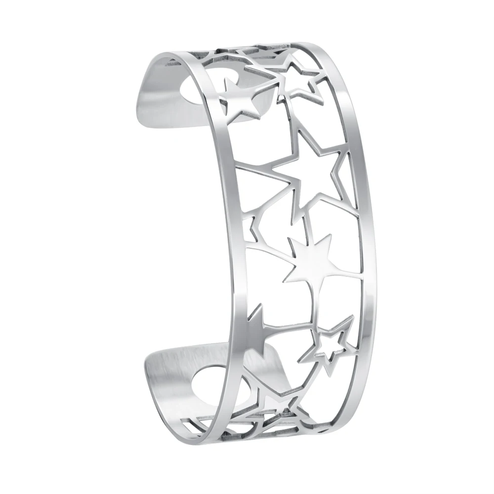 25MM SILVER Legenstar, Цветочные браслеты и браслеты для женщин, нержавеющая сталь, жоржет, кожа, сделай сам, Bijoux Manchette Femme, браслет Pulseiras - Окраска металла: 25MM SILVER