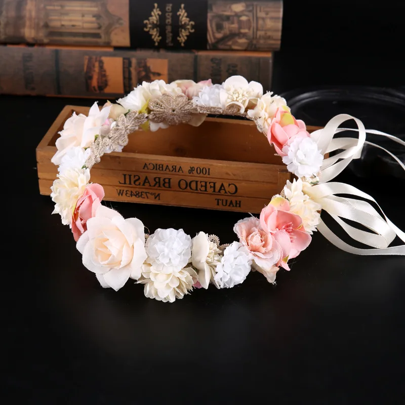 

Wreath Garland Crown Tiara Hairbands Bohemia Style Wedding Hair Accessories For Bridal Bridesmaids Girls Princess Gifts