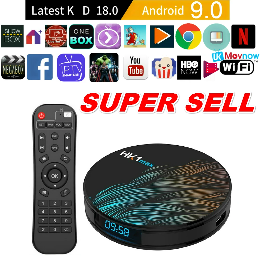 T TV BOX 2019 HK1 max Android Box 9 0 Smart 4 ГБ 32 USB 3 2 4G 5G двухдиапазонный Wi Fi 3D 4K Full HD H.265 100M