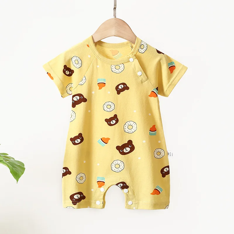 Детская одежда летняя из чистого хлопка для новорожденных мальчиков и девочек