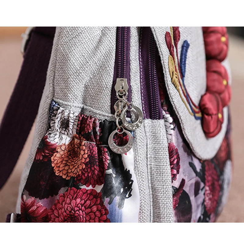 Модный женский многофункциональный рюкзак с цветочным узором вязаная сумка