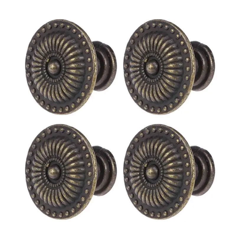 

4pcs Vintage Cabinet Drawer Cupboard Pull Handle Knob Door Handles Home Improvement Door Hardware