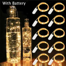Luz LED poweredCell para botella, barra de luz de 5m para fiesta de cumpleaños, tapón de botella de vino, con batería, 10 Uds.