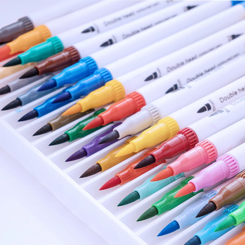 

12-120 Color Markers Dual Brush Pens Art Markers Pens Fine Tip and Brush Tip Drawing for Adult Coloring Books Caligraphy Pen