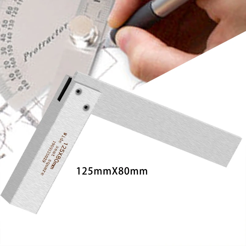 

Machinist Precision Edge Square 90 Degree Right Angle Ruler Engineer Measuring Tool Precision Ground Steel Hardened Angle Ruler