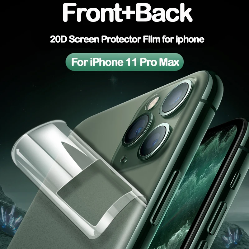 Передняя и задняя защита экрана Lamorniea 21D для iPhone 11 Pro Max 11Pro Гидрогелевая мягкая