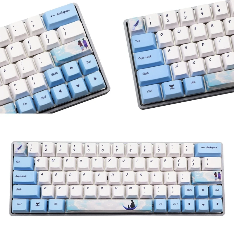 

73 Keys Dye Sublimation Mechanical Keyboard Cute Keycaps PBT OEM Profile Keycap For GH60 GK61 GK64 Keyboard Keycap