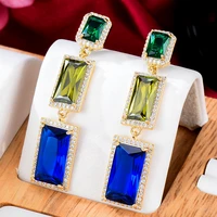kellybola exclusive luxury clear geometric square crystal earrings womens wedding banquet anniversary daily fashion jewelry
