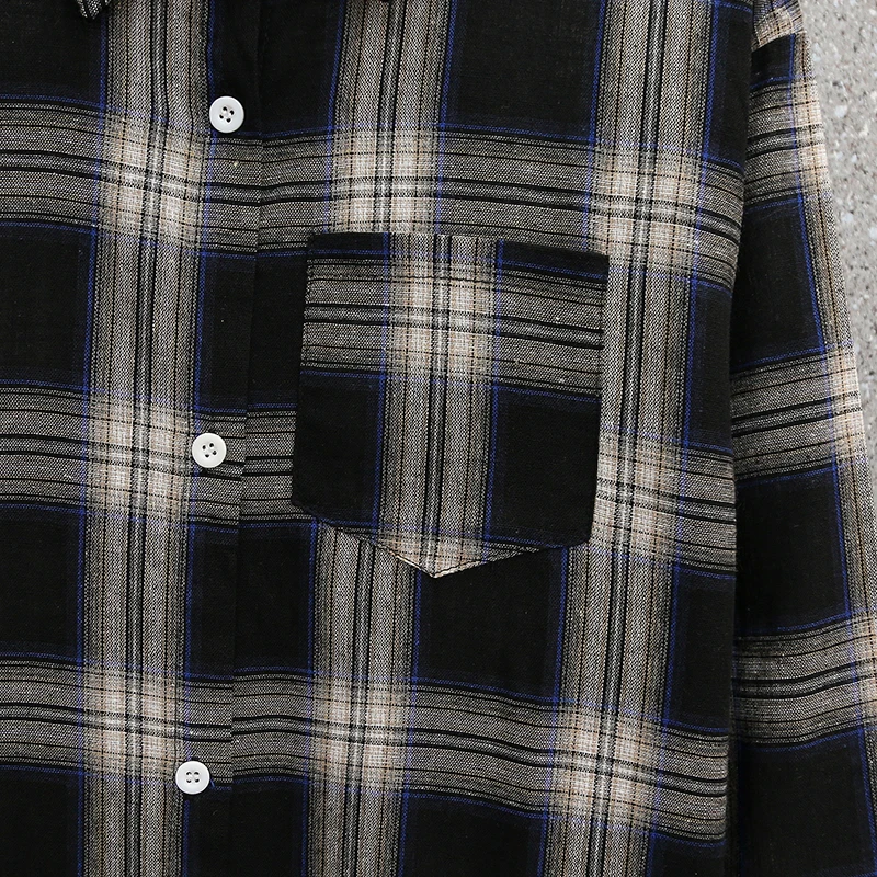 

Boyfriend Style Long Plaid Shirt Spring And Autumn 2021 Casual Loose Long-Sleeved Women's Shirt High Street Shirt Jacket