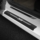 4 шт., автомобильная Накладка на порог, защитные наклейки на панель, 3D карбоновое волокно, высококачественные наклейки на порог двери для Peugeot 206, аксессуары