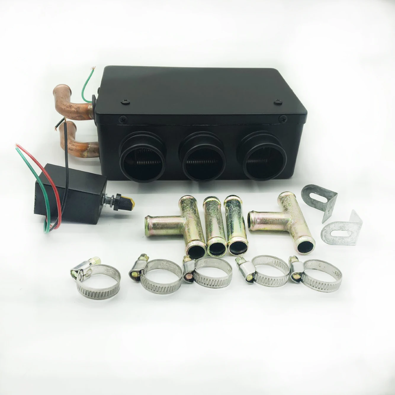 

12V Protective Defroster Copper Water Pipe Low Noise Interior Winter Freestanding Car Heater Warmer 3 Holes Universal Machine