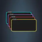 Нескользящий коврик для мыши, настольные коврики для клавиатуры, игрового компьютера, Черный со светодиодный светильник подсветильник кой RGB, коврик для мыши, RGB покрытие для клавиатуры, Настольный коврик