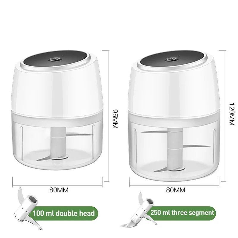 

100/250ml Mini Wireless Electric Vegetable Cutter USB Multifunctional Home Kitchen Garlic Machine Garlic Masher Garlic Press